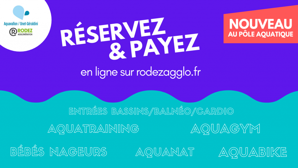 Nouveau au pôle aquatique : réservez et payez en ligne