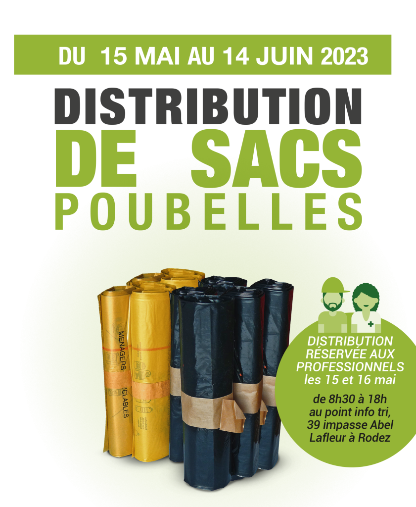 Affiche distribution des sacs poubelle 2023