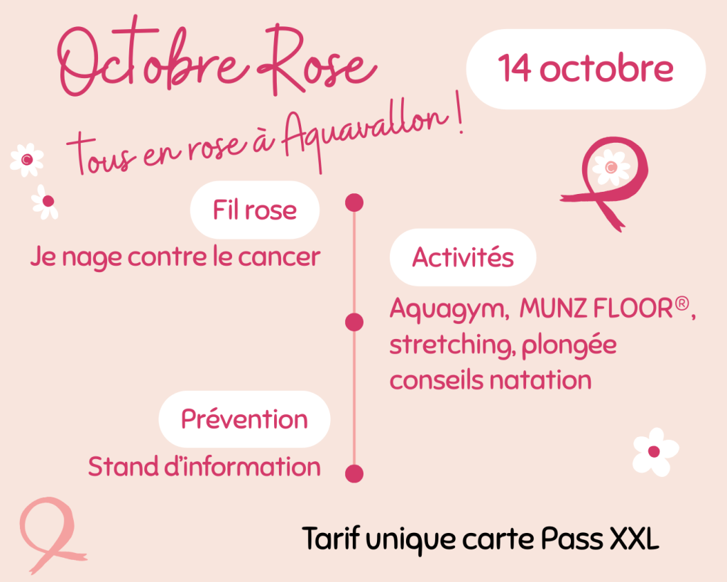 Visuel d'octobre rose à Aquavallon le 14 octobre