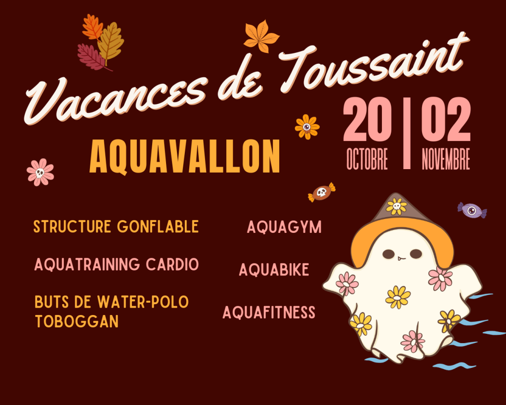 visuel des vacances de Toussaint à Aquavallon