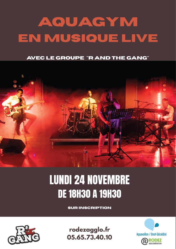 Affiche de l'aquagym concert avec R and the gang